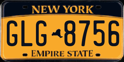 NY license plate GLG8756