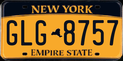 NY license plate GLG8757