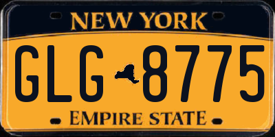 NY license plate GLG8775