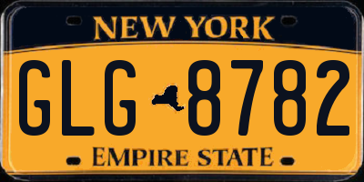NY license plate GLG8782