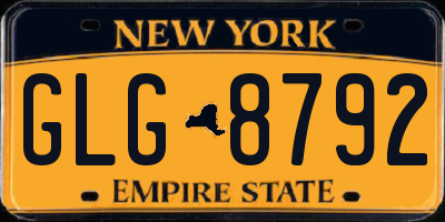 NY license plate GLG8792