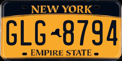NY license plate GLG8794