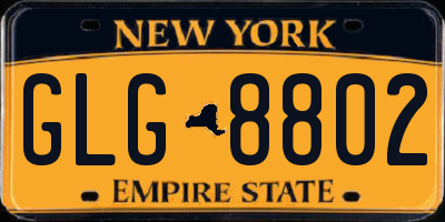 NY license plate GLG8802