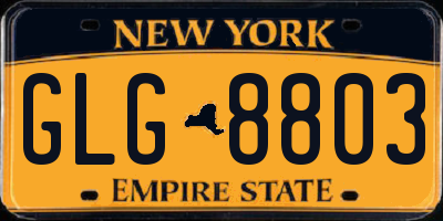 NY license plate GLG8803
