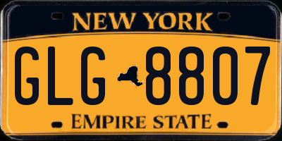 NY license plate GLG8807