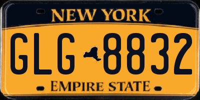 NY license plate GLG8832