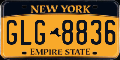 NY license plate GLG8836