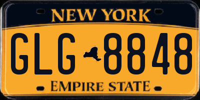 NY license plate GLG8848