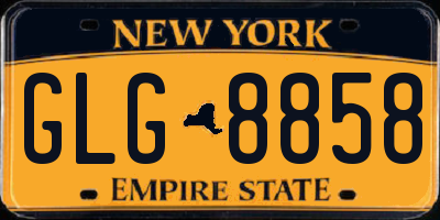 NY license plate GLG8858