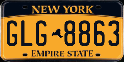 NY license plate GLG8863