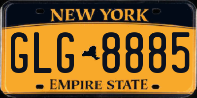 NY license plate GLG8885