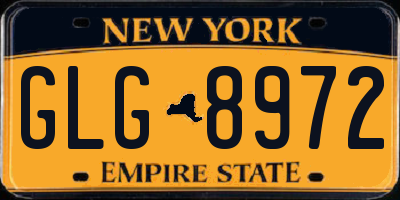 NY license plate GLG8972