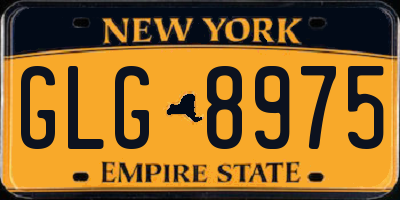 NY license plate GLG8975