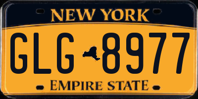 NY license plate GLG8977