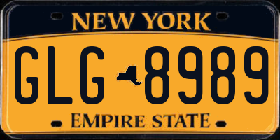 NY license plate GLG8989