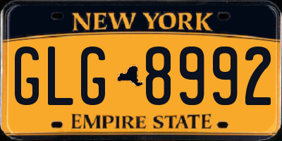 NY license plate GLG8992