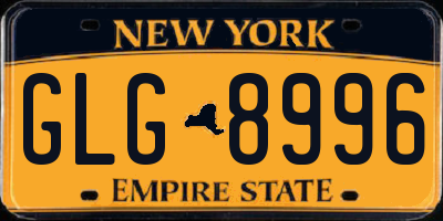NY license plate GLG8996