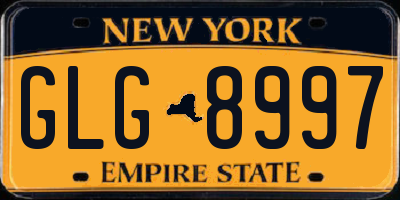 NY license plate GLG8997