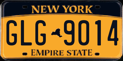NY license plate GLG9014