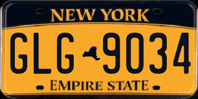 NY license plate GLG9034