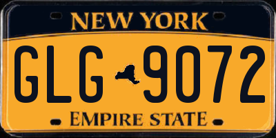 NY license plate GLG9072