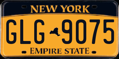 NY license plate GLG9075