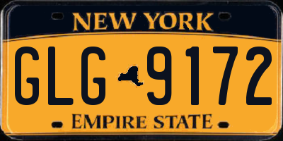 NY license plate GLG9172