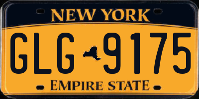 NY license plate GLG9175