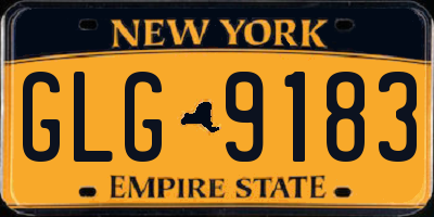 NY license plate GLG9183
