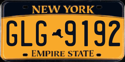 NY license plate GLG9192