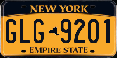 NY license plate GLG9201