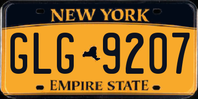 NY license plate GLG9207