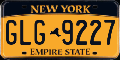NY license plate GLG9227