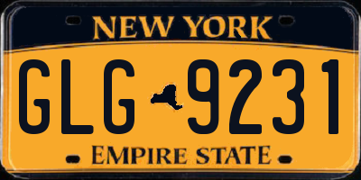 NY license plate GLG9231