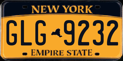NY license plate GLG9232