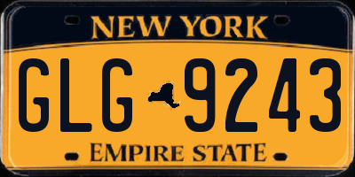 NY license plate GLG9243