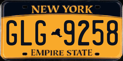 NY license plate GLG9258