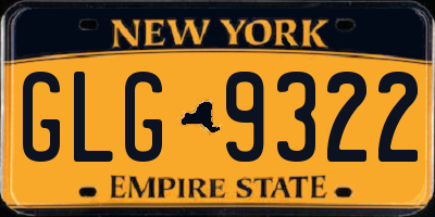 NY license plate GLG9322