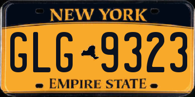 NY license plate GLG9323