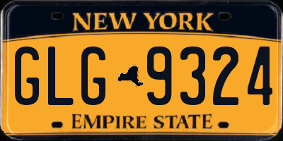 NY license plate GLG9324