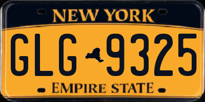 NY license plate GLG9325