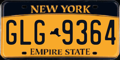 NY license plate GLG9364