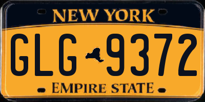 NY license plate GLG9372