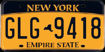 NY license plate GLG9418