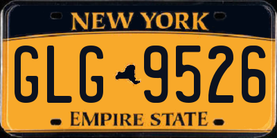 NY license plate GLG9526
