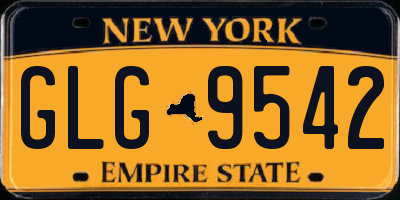 NY license plate GLG9542