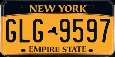 NY license plate GLG9597