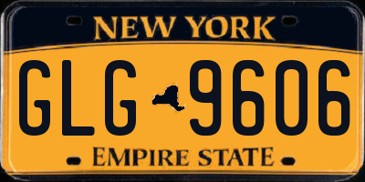 NY license plate GLG9606