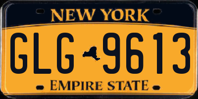 NY license plate GLG9613