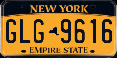 NY license plate GLG9616